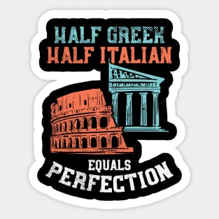 Half Greek Half Italian Sticker